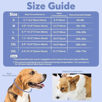 IDOMIK Dog Recovery Collar, Waterproof Soft Dog Cone After Surgery, Comfy Protective Elizabethan Collar Alternative for Dogs Cats, Adjustable Pet Neck Donut Cone Anti-Licking Biting Wounds,Blue,M