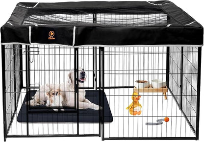 PJYuCien Rectangle Playpen Bottom Pad- Stabilize The Dog Play Pen, Fits 8 Panels 24" Width Metal Dog Playpen -24"x72" Assembly Size 600D Oxford Cloth Waterproof Playpen Bottom (Only Bottom Pad)