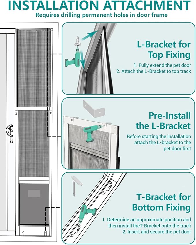 Dog Door for Sliding Door - Large Dog Door for Sliding Glass Door - Patio Sliding Door Dog Door Insert - Easy Installation, Security Lock, Weather Proof Panel