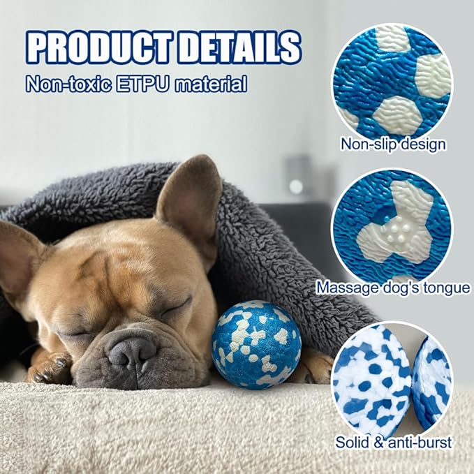 Mankoda Dog Balls, Indestructible Tennis Balls for Dogs, 2.5'' Durable Bouncy Dog Toys for Aggressive Chewers, Interactive Dog Toys for Fetch Game, Lightweight Floating Chew-Proof (1 Pack)