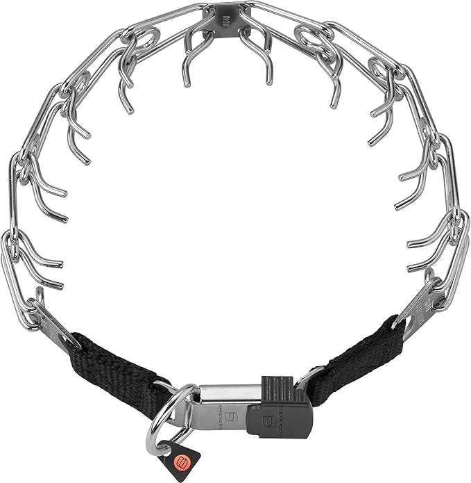 Herm Sprenger Stainless Steel Prong Dog Training Collar with Quick Release Buckle No-Pull Collar for Dogs (Stainless Steel, 24in x 4.0mm (Neck Size Up to 21in))