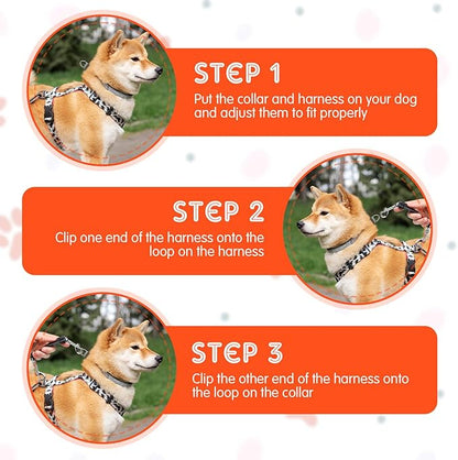 2 PCS Prong Collar Safety Clip Leash to Prong Collar Connector Dog Leash Connector Harness to Collars Safety Clip Reflective Double Ended Backup Clasp for Dog Pinch Collars