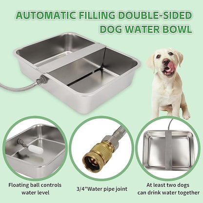 Dog Water Bowl Dispenser Automatic Water Feeder 13.5L/3.5Gal Stainless Steel Extra Large Waterer for Pets Water Feeder for Livestock Animals