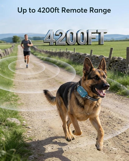 Jugbow Dog Shock Collar - 4200FT Dog Training Collar with Remote, IPX8 Waterproof Electric Collar with 4 Training Modes, Security Lock, Rechargeable e-Collar for Dogs 10-120lbs