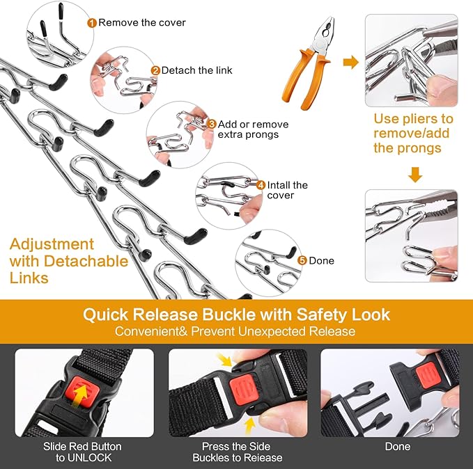 Prong Training Collar With Nylon Cover Comfort Tips and Quick Release Snap Buckle, Classic Collar and Leash for Small Medium Large Dogs