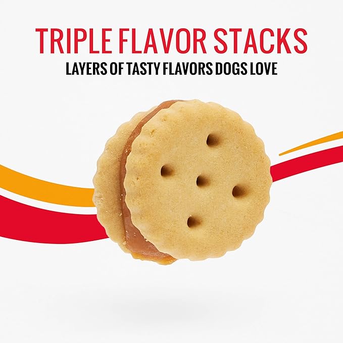 Good 'n' Tasty Triple Flavor Stacks with Peanut Butter, 3.5 Ounces, Bite Sized Snacks for Dogs with Premium Chicken and Real Peanut Butter (Pack of 2)