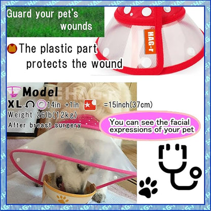 Lightweight Small Dog Cone Adjustable 5in 13in, Soft Cone for Cats to Stop Licking, Recovery Collar After Surgery(Green, M)
