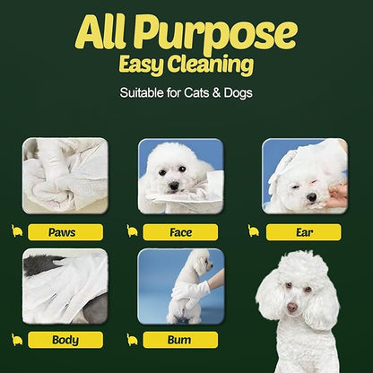 Petazy Dog Wipes for Paws and Butt – 100 Count (8x8in) Hypoallergenic, Deodorizing Pet Wipes for Dogs and Cats | Extra Large, Plant-Based, Lavender Scented | Travel Size, Single On-the-Go Pack