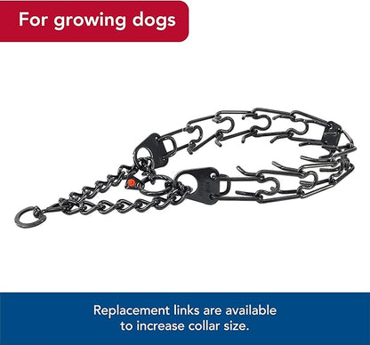 Herm Sprenger - Stainless Steel Ultra-Plus Prong Dog Training Collar - Black - 3.25 mm x 18" Neck Size; 22" Chain Length