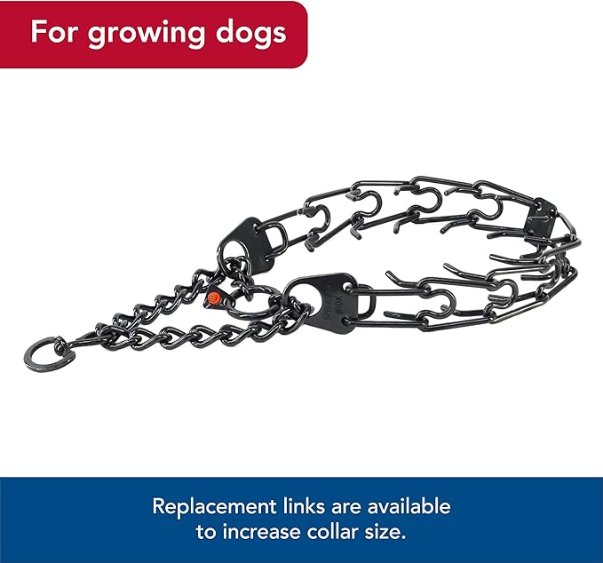 Herm. Sprenger Ultra-Plus Black Stainless Steel Dog Prong Training Collar 2.25mm Prongs x 16" Overall Length (Neck Size up to 13 in)