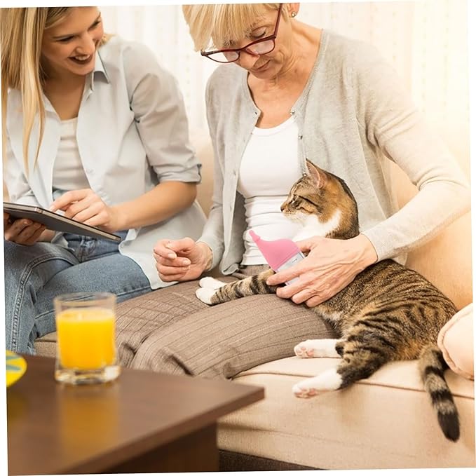 Kisangel Kitten Puppy Milk Feeder Bottle Soft Nipple Pet Nursing Bottle for Newborn Puppies and Kittens Animal Milk Feeding
