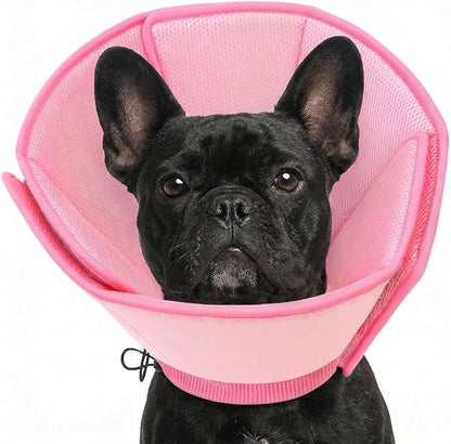 AOFITEE Dog Cone Collar, Adjustable Dog Cone for Dogs to Stop Licking, Breathable Elizabethan Collar for Small Medium Large Dogs Cats, Soft E-Collar Wound Healing After Surgery(Pink,Small)