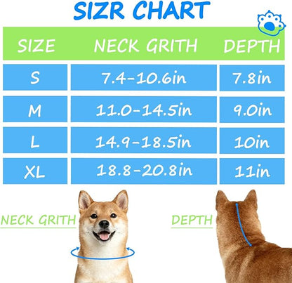 Dog Cone,Agemin Recovery Collar Cone (Large(Neck:15-17in),Thickened Farbic Soft and Comfortable Anti-Licking,Suitable for Dog Wound Care,Postoperative Use