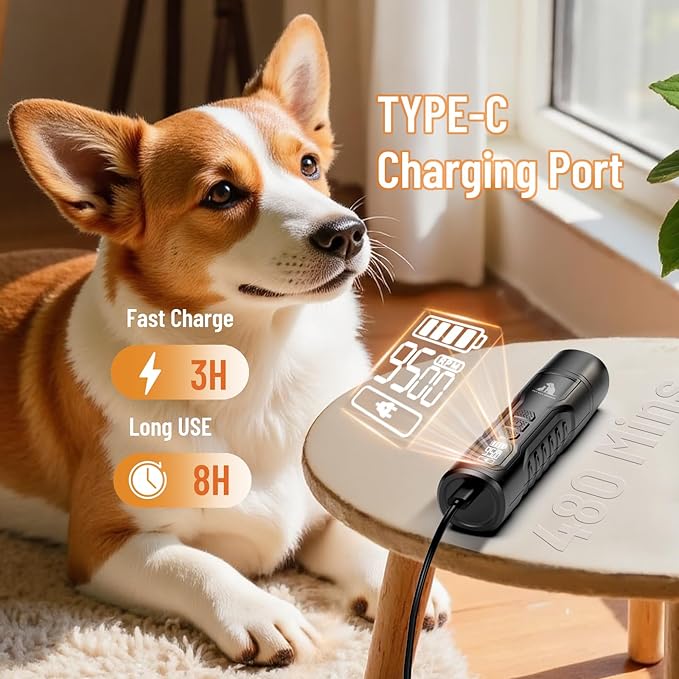 Electric Dog Nail Grinder: 5-Speed Quiet Dog Nail Trimmer with LED Light, Adjustable Safety Guard, Rechargeable Cordless Design for Small to Large Dogs & Cats(Black)