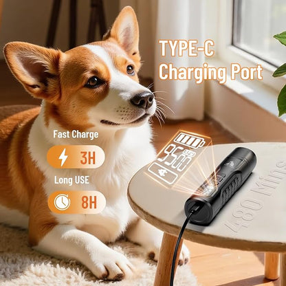 Electric Dog Nail Grinder: 5-Speed Quiet Dog Nail Trimmer with LED Light, Adjustable Safety Guard, Rechargeable Cordless Design for Small to Large Dogs & Cats(Black)