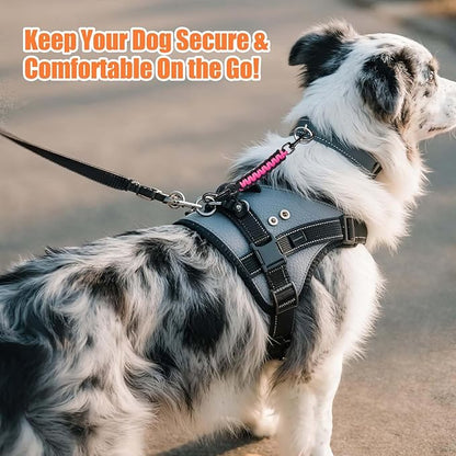 Dog Collar Safety Clip, Collar Companion, Handmade Backup Safety Strap, Double-Ended Clip Leash Connector, Suitable for Dog Harnesses, Prong, Pinch Collars (Black,Pink, 1 Pack)
