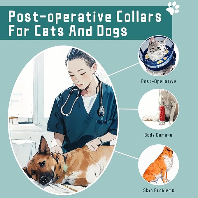 Ovatt PVC inflatable pet collar for small medium and large dogs after surgery ，Washable Dog Cone Collar w/Removable Hard Cone for Dogs After Surgery (Lemon, S)