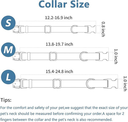 Dog Collar and Leash Set.Soft and Easy to Clean Vegan Leather with Rose Gold Metal Buckle for Small Medium Large Dogs (Off-White, L(15.4”-24.8“)