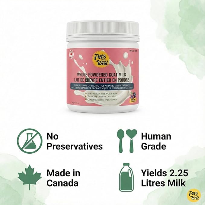 Pets Gone Wild | Goat Milk Powder with Cranberry & Blueberry | Non-GMO & Picky Eater Friendly | Nutrient-Dense Supplement for Daily Wellness & Hydration | 250 G
