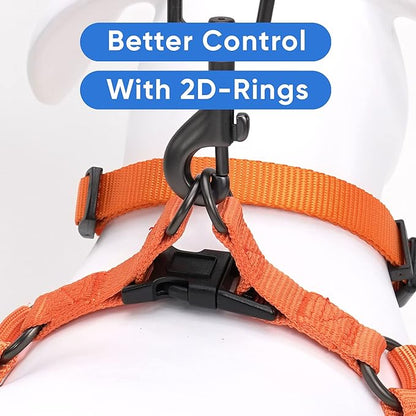 Pawtitas Solid Step-in Dog Harness – Adjustable No-Pull Vest for Puppies to Seniors, Safe & Comfortable S Orange