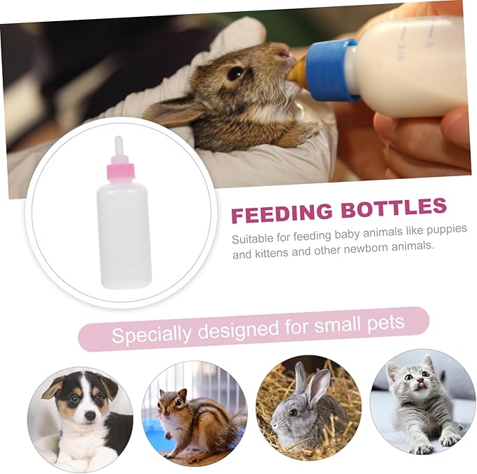 LIOOBO 6pcs Baby Milk Bottle Set for Small Dogs Cats Reusable Nursing Bottles for Newborn Pets Puppy Kitten Feeding Solution