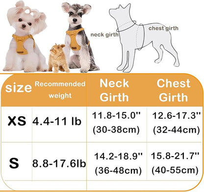 Cute Small Dog Harness and Leash Puppy Set with Bowtie,Step in Dog Harnesses,Soft Adjustable Cat & Dog Vest,Harness for Small Cats & Dogs Walks and Parties(Pink,S:Weight 8.8-17.6lb)
