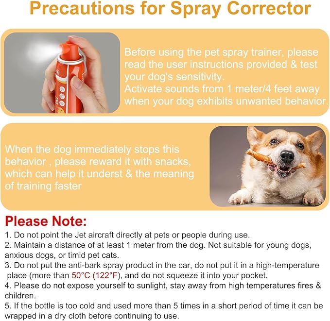 Spray Corrector Dog 80ml 3 Pack Spray Dog Trainer, Corrector Spray for Dog to Stops Barking, Jumping Up, Food Stealing, Dog Fights, Avoidance, Unwanted Dog Behaviour
