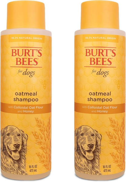 Burt’s Bees for Pets Oatmeal Dog Shampoo with Honey, Soothing Dog Shampoo for Itchy and Sensitive Skin, pH Balanced Formula That Gently Cleans and Moisturizes Dog Coats, 16 Fl Oz - 2 Pack