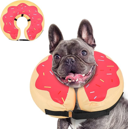 MIDOG Inflatable Dog Cone Alternative for After Surgery - Soft Protective Donut Collar Prevents Licking & Allows Eating, Comfortable Recovery E-Collar Alternative for Small Medium Large Dogs (Red,M+)