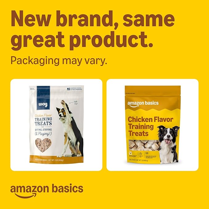 Amazon Basics Chicken Flavor Training Treats for Dogs, 1 lb. Bag (16 oz) (Previously Wag)