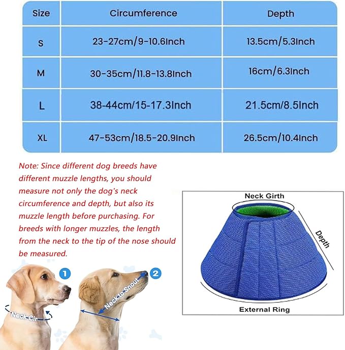Soft Dog Cone Recovery Collars & Cones After Surgery for Small,Medium Large Dogs,Adjustable Breathable Dog Cone Collar,Protect Pets from Licking Wounds,Soft and Comfortable, Reduce Anxiety (Blue, XL)