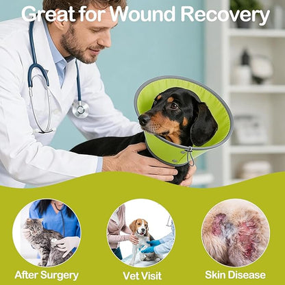 Dog Cone Collar Adjustable After Surgery, Comfortable Dogs Recovery Collar, Adjustable E Collar Alternative to Stop Licking, Protective Dog Neck Collar Plastic Practical