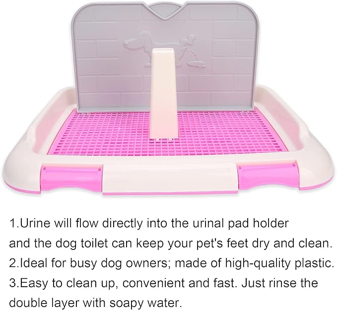 Dog Potty Toilet,Pet Indoor Potty Training Pads Holder Dog Scheduled Urination Potty Grass Pad with Tray for Small and Medium Dogs()