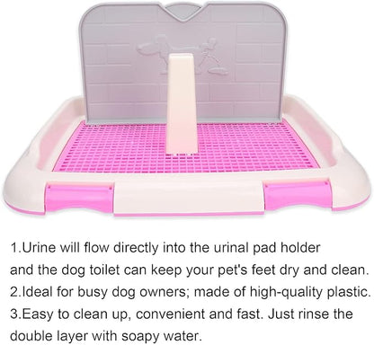 Dog Potty Toilet,Pet Indoor Potty Training Pads Holder Dog Scheduled Urination Potty Grass Pad with Tray for Small and Medium Dogs()