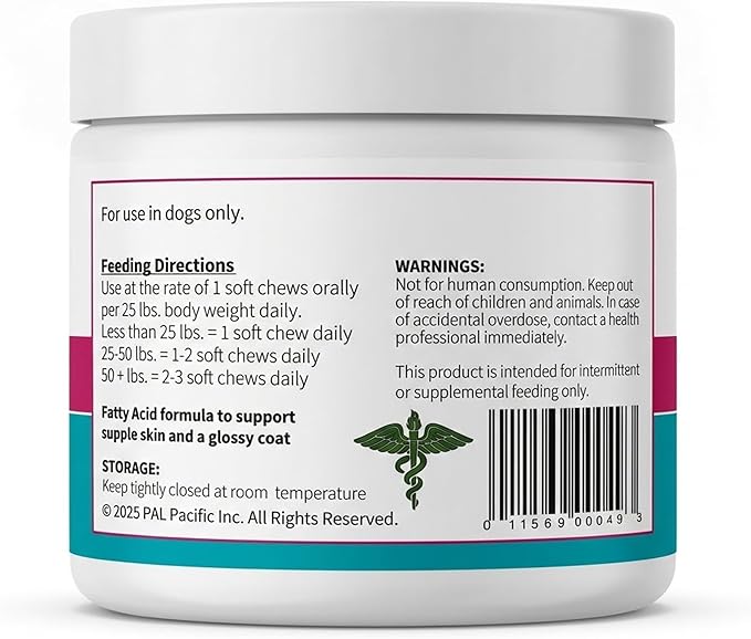 Skin & Coat Dog Chews – Collagen, Omega-3, EPA & DHA for Skin Health & Coat Shine – Antioxidant-Rich Supplement with Vitamin A & D3 – Supports Brain, Energy, and Balanced Blood Sugar