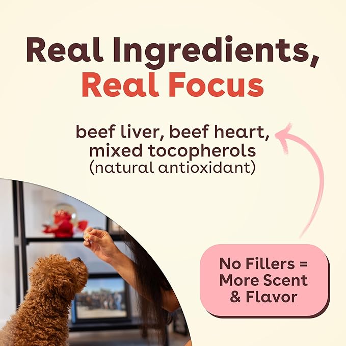 Pupford Freeze Dried Training Treats for Dogs & Puppies, 900+ Three Ingredient Bites (Beef Liver, 8 oz)