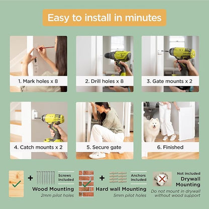 Hakuna Pets Indoor/Outdoor Paw Proof Retractable Dog Gate, 36.6" Tall Extends to 71" Wide, Gray