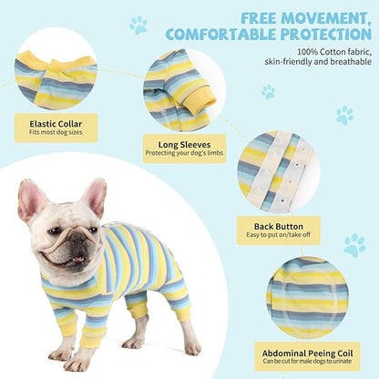 Dog Onesie for After Surgery Recovery Suit Pet Surgical Suit for Female Male Cone E-Collar Alternatives After Spay Abdominal Wounds Protector Dog Anti-Licking Onesie for Small Medium Dogs