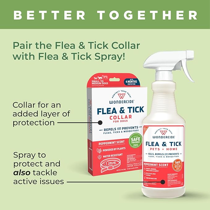 Wondercide Dog Collar - Flea, Tick, and Mosquito Repellent for Dogs - with Natural Essential Oils - Up to 4 Months Protection - Large