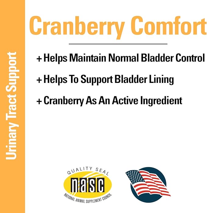 Vet Classics Cranberry Comfort Urinary Tract Pet Supplement for Dogs, Cats – Maintains Dog Bladder Health, Cat Bladder Control – Pet Supplements for Incontinence – 3.5 Powder
