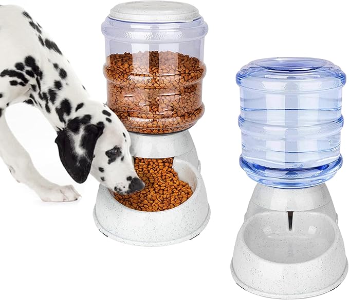 Pet Gravitational Feeder and Water Dispenser Large 3 Gallon 11 Liters-Thickened Durable,Dog Cat Water Bowl Dispenser Large,Automatic Replenish Pet Waterer Dispenser Station