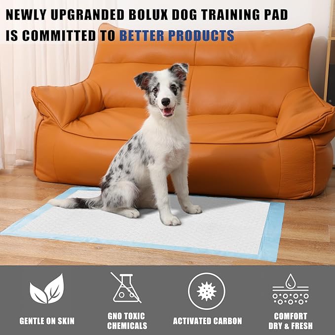 Bolux Dog and Puppy Training Pads， Disposable Dog Pee Pads (150, 13"*18" (33*45cm))