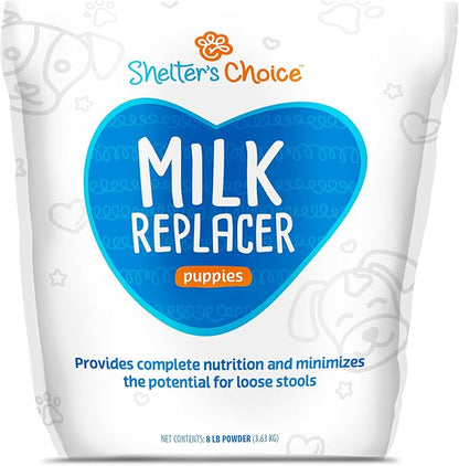 Shelter's Choice Puppy Milk Replacer, Milk for Abandoned Puppies or Puppies Born in Shelters, Provides Complete Nutrition, Supports Healthy GI Tract, and is Easy to Mix, 8 lb