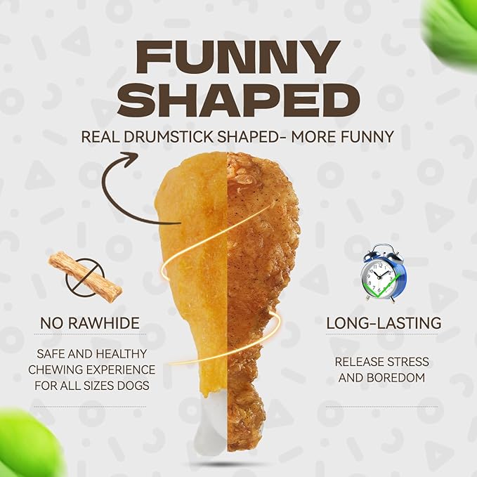 Dog Treats, Chicken Wrapped Calcium Bones Rawhide-Free Grain-Free Dog Training Treats Teeth Cleaning Chews Long-Lasting Snacks for Medium and Large Breed 10.58oz