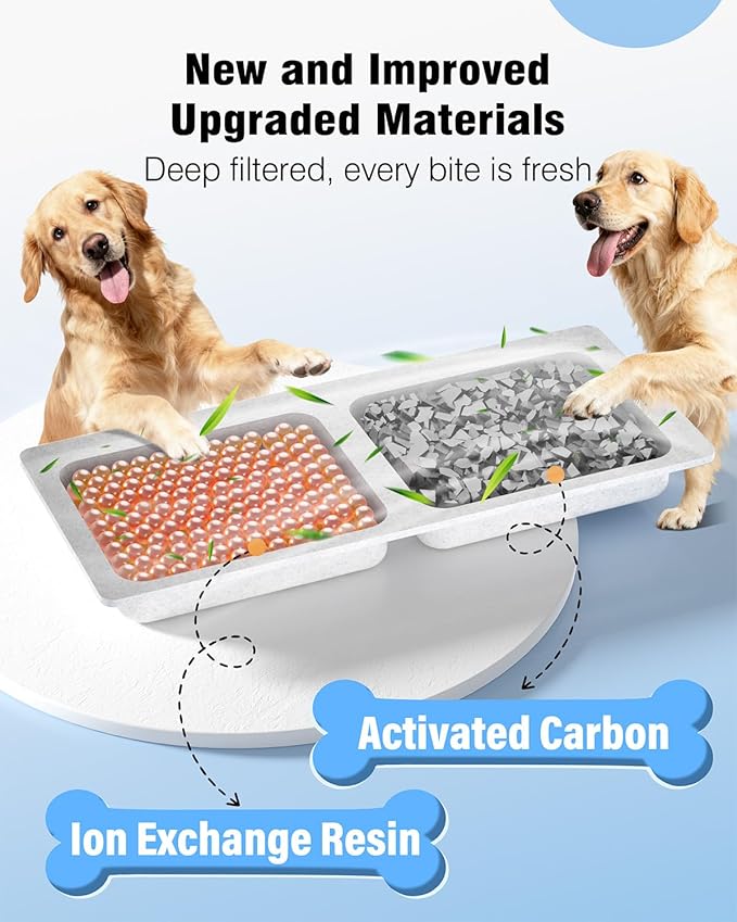 3.4Gal Dog Water Fountain for Large Dogs, 13L Stainless Steel Large Pet Fountain with Deeper & Wider Drinking Area, Automatic Dog Water Bowl Dispenser with Water Window (7 Filters)