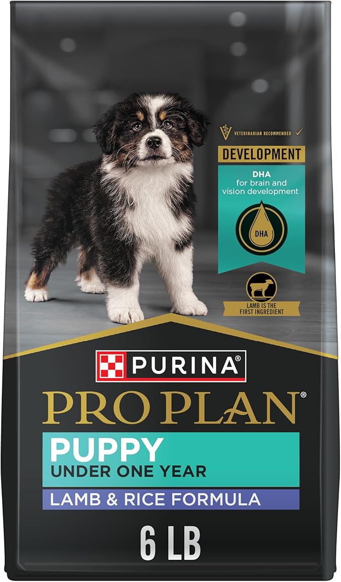Purina Pro Plan High-Protein Lamb and Rice Formula Dry Puppy Food With Real Lamb as First Ingredient and DHA, 6 lb. Bag