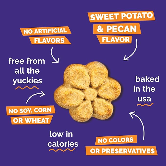 Fruitables Baked Dog Treats, Sweet Potato Snacks for Dogs, Low Calorie & Delicious, No Wheat, Corn or Soy, Healthy Puppy Training Treats, Made in the USA, Sweet Potato and Cranberry Flavor, 7oz