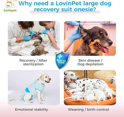 LovinPet Surgery Suit for Dogs - Dog Surgery Recovery Suit Female & Male Anti-Licking Protection Full Body Coverage for Anti-Shedding