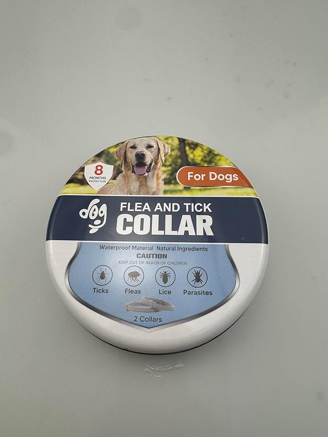Flea Collar for Dogs, Tick and Fleas Collar for Large Dog, Adjustable Dog Tick Collars for Medium & Large Breeds, Sturdy with 8 Months Protection-Pack of 2