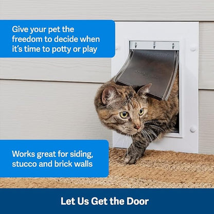 PetSafe Wall Entry Pet Door - Rust-Free Telescoping Frame - Easy Install for Interior & Exterior Walls 4 3/4" - 7" Thick - Small - for Pets Up to 15 Lb